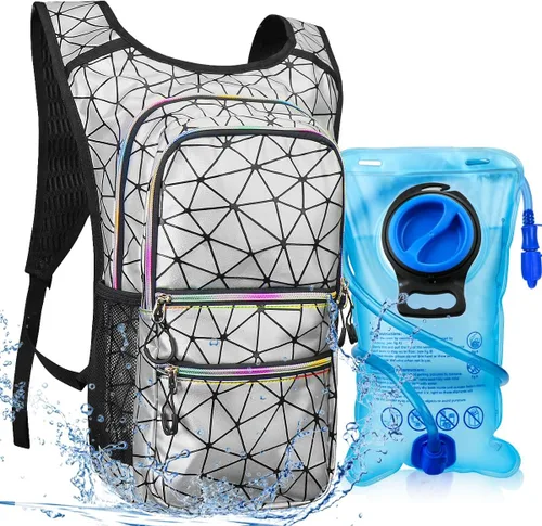 Miniatura 18 de Paquete de hidratación, mochila de agua con vejiga de hidratación de 3 L, aislamiento ligero, esencial para festivales, mochila de hidratación rave