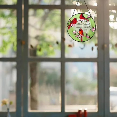 Miniatura 2 de Atrapasoles para colgar vidrieras de 10 pulgadas con panel de vidrio hecho a mano, decoración de ventana, regalo para mamá y abuela