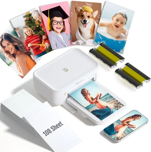 Miniatura 11 de HPRT CP4100 Impresora fotográfica - Impresora instantánea Bluetooth Plus 4x6 con 20 hojas y cinta, Wi-Fi, sublimación de tinte premium, resolución