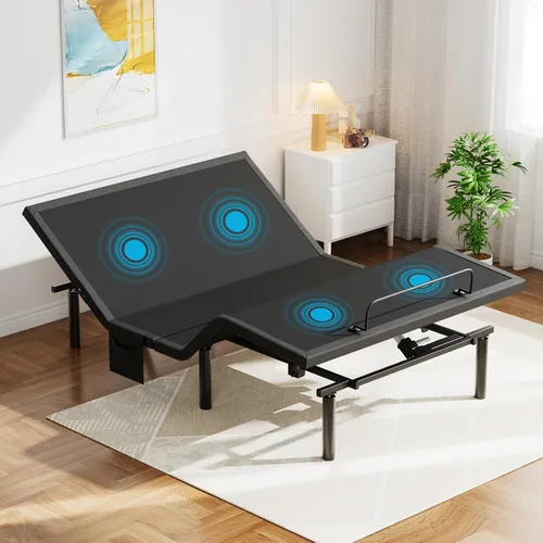 Miniatura 8 de Pipishell - Somier ajustable individual XL con masaje, base de cama eléctrica con inclinación de la cabecera y las patas, puertos USB-A y USB-C