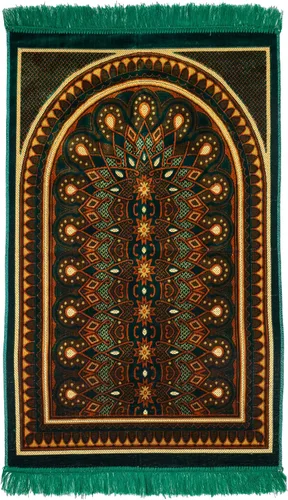 Miniatura 30 de Alfombra de oración – Alfombra turca Janamaz Sajada de felpa suave para hombres y mujeres, alfombrilla de oración lisa y sólida, regalo de Ramadán