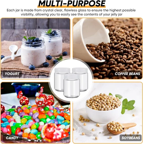 Miniatura 7 de Baderke 24 recipientes de avena durante la noche con tapas, tarros de vidrio para yogur reutilizables para yogurt, recipientes de yogur para pudín