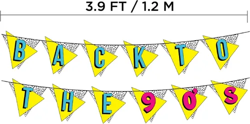 Miniatura 5 de Cartel de neón preencordado de regreso a los 90 – Divertidas decoraciones de fiesta para hombres y mujeres – Suministros de fiesta y regalos