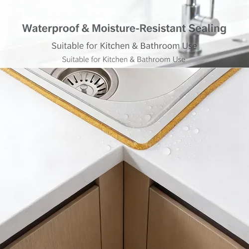 Miniatura 2 de Cinta adhesiva para embellecer huecos (6 M/20 pies), cinta adhesiva impermeable para calafateo para baño, cocina, inodoro, bordes de pared (negro)