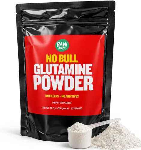 Polvo de L-glutamina "No Bull" - Glutamina sin sabor y micronizada, L glutamina pura en polvo, sin OMG, suplemento de glutamina L, naturalmente