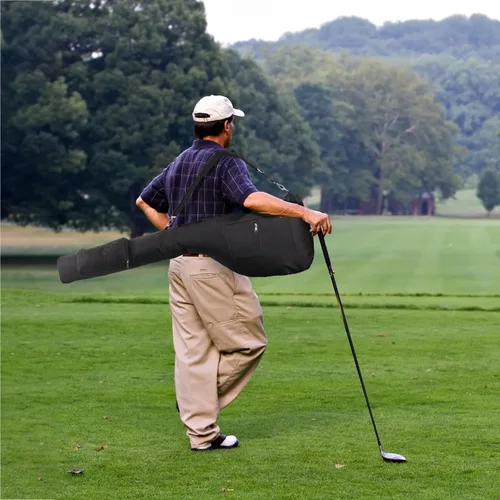 Miniatura 5 de Bekith Bolsa de golf, bolsas de viaje de golf ligeras, bolsa de transporte de golf plegable para 8-10 palos de golf, bolsas de transporte pequeñas