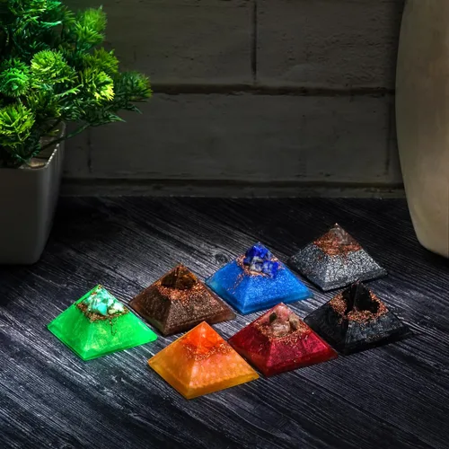 Miniatura 7 de 7 mini pirámides para autocuidado, armonía, meditación, yoga, espiritualidad, decoración de cristal, espacio de trabajo de equilibrio hecho de Juego