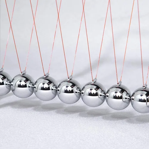 Miniatura 4 de CERROPI Péndulo de Newton con 7 Bolas, Bola de Equilibrio Clásica de Newton, Más de 30 Seg de Tiempo de Balanceo, Dispositivo de Física Científica