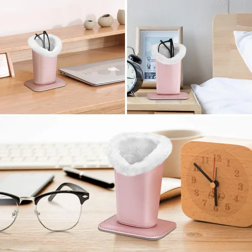 Miniatura 146 de Fintie Soporte para anteojos forrado de felpa con base magnética, estuche de cuero vegano prémium para lentes