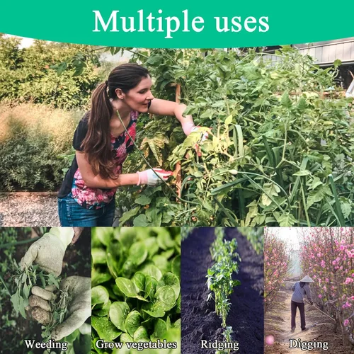 Miniatura 6 de Azada hueca endurecida de acero, herramientas de deshierbe afiladas y duraderas para jardín, desbrozadora portátil para el hogar, pala de jardín