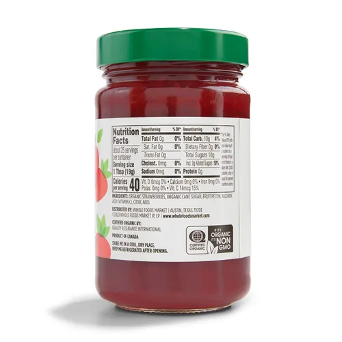 Miniatura 3 de 365 by Whole Foods Market, Crema orgánica de fruta de fresa, 17 onzas, rojo