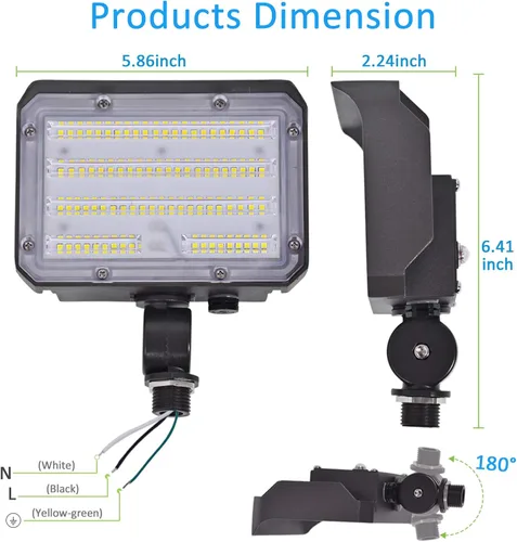 Miniatura 7 de Reflector LED de 30W con Articulación, Luminaria de Seguridad para Exteriores con Fotocélula del Atardecer al Amanecer 5000K 4,050lm