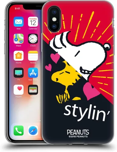 Miniatura 386 de Head Case Designs Funda de gel con licencia oficial de Peanuts Snoopy & Woodstock Halfs and Laughs [protección de grado militar] compatible