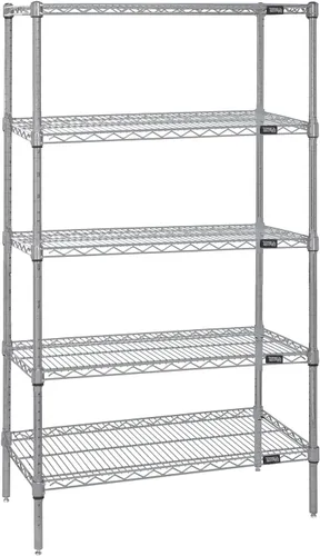 Miniatura 20 de Quantum Storage Systems WR74-1824BK Kit de inicio para estantería de alambre de 4 niveles de altura de 74 pulgadas, acabado negro, 18 pulgadas