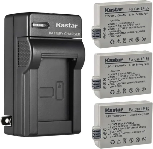Miniatura 6 de Kastar - Cargador de batería de pared para Canon LP-E5 LPE5, Canon LC-E5, LC-E5C, LC-E5E, cargador Canon EOS 500D, EOS 1000D, EOS Kiss F, EOS Kiss