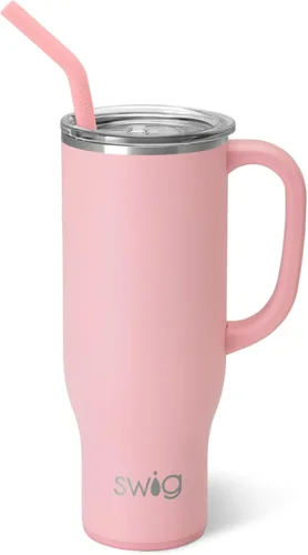 Miniatura 37 de Swig Life Mega Taza de 30 oz, Vaso de 30 oz con Asa y Pajita, Compatible con Portavasos, Apto para Lavavajillas, Vaso Aislado Extra Grande, Botella