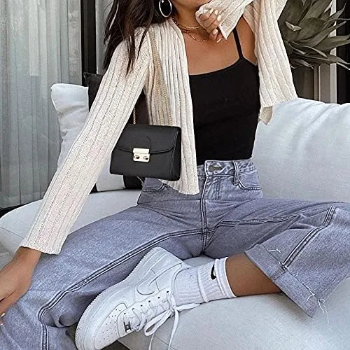 Miniatura 2 de Dasein Bolso cruzado pequeño para mujer bolso de noche de diseñador bolso de mano para boda baile de graduación fiesta con correa de doble cadena