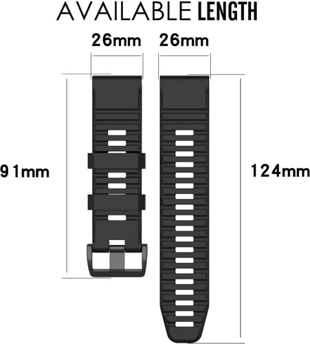 Miniatura 5 de Correa para Garmin Fenix 7X / Fenix 6X / Fenix 5X, correa de repuesto de silicona suave para Garmin Fenix 7X Pro/Fenix 6X Pro/Fenix 5X Plus/Fenix