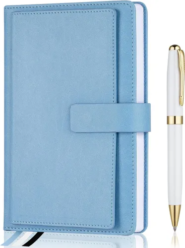 Miniatura 10 de Cuaderno Ejecutivo con Líneas, 256 Páginas, Rayado Universitario, Tapa Dura de Cuero A5, Bolígrafo Incluido, con Bolsillo para Notas; Cuadernos