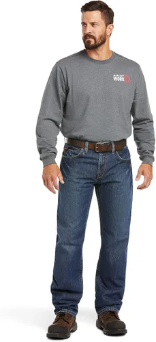 Miniatura 7 de Ariat FR M3 - Pantalones de mezclilla rectos apilables y holgados para hombre resistentes al fuego Flint