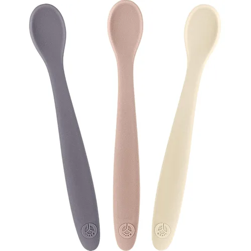 Miniatura 11 de WeeSprout Cucharas de silicona para bebé, utensilios de alimentación infantil de primera etapa con punta suave, utensilios de cocina flexibles
