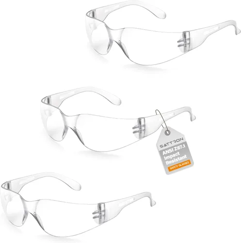 Miniatura 7 de Juego de 3 lentes de seguridad tintados, protección ocular resistente a arañazos e impactos, lentes oscuros para protección UV Paquete de 3 lentes