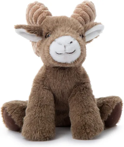Miniatura 2 de The Petting Zoo Peluche de oveja de cuerno grande, regalos para niños, animales salvajes de la vida silvestre, juguete de peluche de oveja de 9