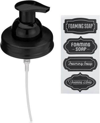 Miniatura 7 de Jarmazing Products Mason Jar - Tapas dispensadoras de jabón espumoso, incluye calcomanías impermeables, color blanco, paquete de 2