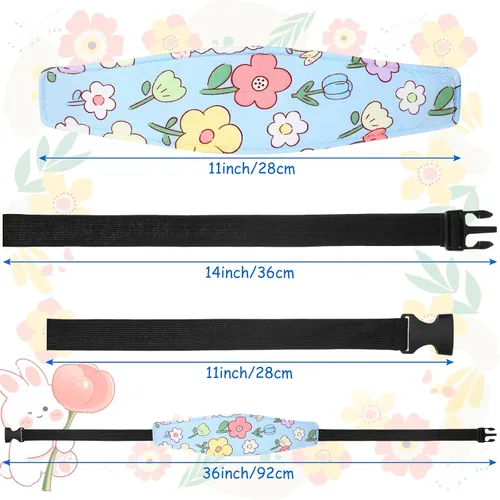 Miniatura 2 de Hestya 2 correas para la cabeza de asiento de automóvil para bebé, soporte para la cabeza de asiento de automóvil para niños, banda para Flor