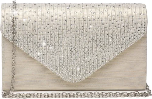 Dasein Bolso de mano con satén satinado para mujer, tipo embrague, para noche, bandolera, bolsos, fiesta, graduación, boda, sobre
