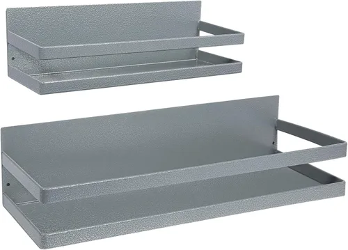 Miniatura 14 de Uten Estante grande para especias para refrigerador, paquete de 2 estantes magnéticos fuertes, organizador de refrigerador movible, ahorro de Gris