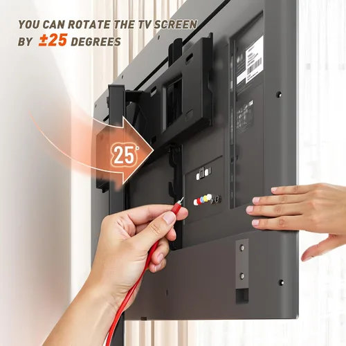 Miniatura 9 de Soporte de TV de 55 pulgadas de ancho con soporte y toma de corriente para TV de 32/45/55/60/65 pulgadas, consola LED giratoria y ajustable con 2