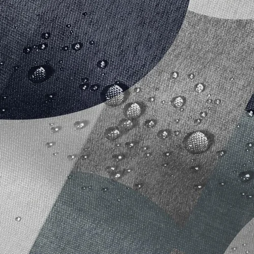 Miniatura 5 de Cortina de ducha azul marino con círculos geométricos abstractos y modernos, estilo contemporáneo, cortinas de ducha de tela impermeable gris