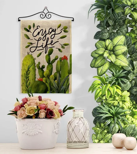 Miniatura 11 de Breeze Decor Cactus Life - Juego de bandera de arpillera para jardín, colgador de pared regional, suroeste, desierto, país, suculentas, área