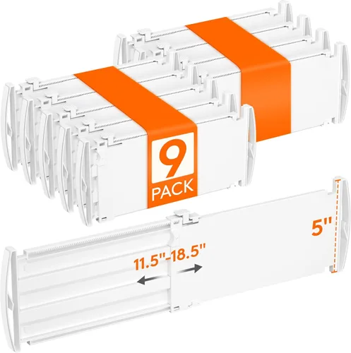 Miniatura 17 de Lifewit - Paquete de 4 separadores de cajones de 8 pulgadas de alto, 13.8 a 22.2 pulgadas, organizadores de cajones profundos ajustables