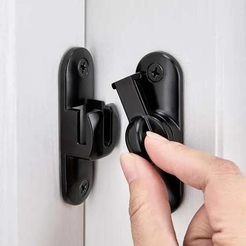 Miniatura 13 de INIRET Paquete de 2 cierres blancos para puerta de granero, cerradura de puerta de 90/180 grados, herrajes para puerta abatible, cierre de puerta