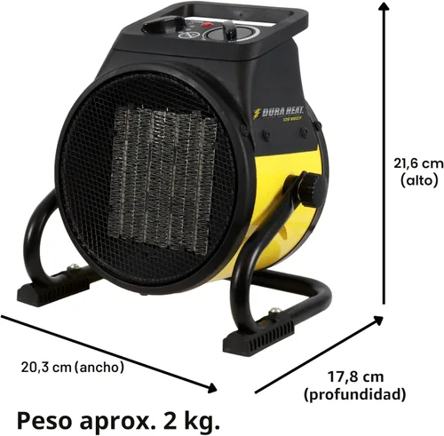 Miniatura 8 de Calentador de aire EUH1465, eléctrico, de Dura Heat, con base pivotante, 5,120 BTU, Amarillo