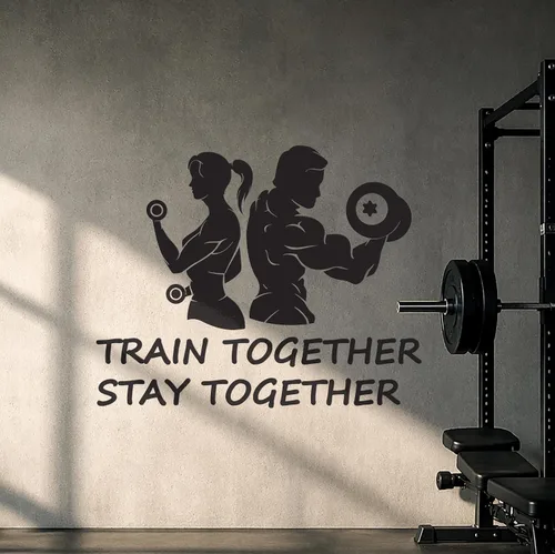 Vinilo adhesivo para pared, gimnasio en casa, pareja, fitness, culturismo, cita deportiva, pegatinas de arte, mural, decoración grande (ig5574)