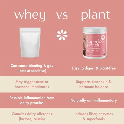 Miniatura 3 de Boobie BODY - Polvo para licuado de proteína vegana y orgánica con prebióticos y probióticos, 20 porciones