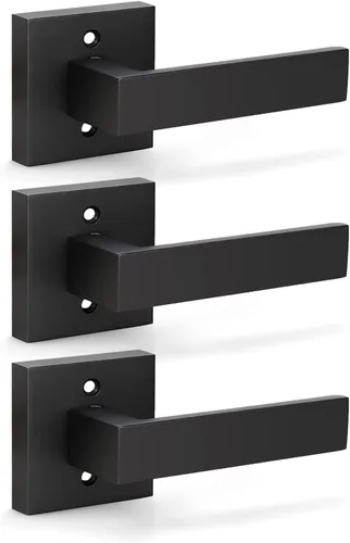 Miniatura 43 de KNOBWELL - Paquete de 10 picaportes resistentes de 0,93 lb con acabado negro, para puertas «dummy» o de una sola cara, sin función de giro