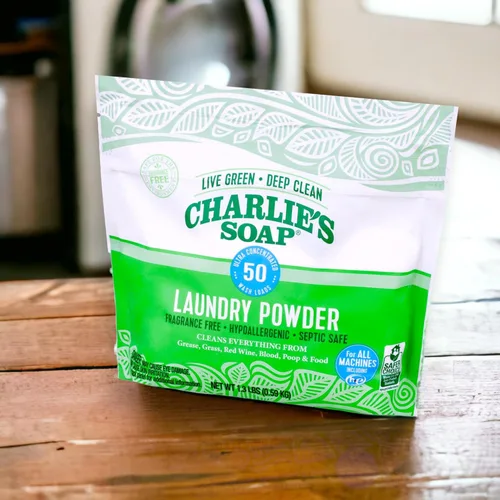 Miniatura 9 de Charlie's Soap Polvo de lavandería (50 cargas, 1 unidad) Detergente hipoalergénico en polvo de limpieza profunda – Respetuoso del medio ambiente