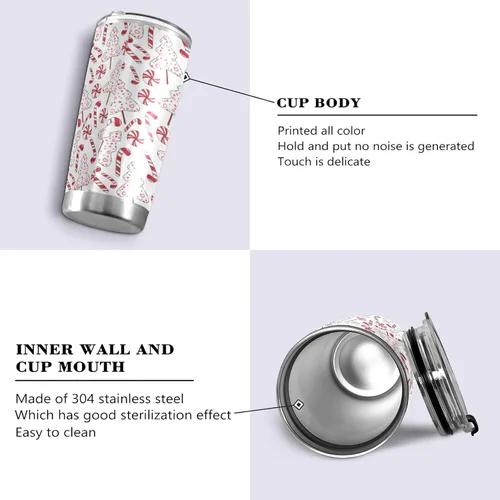 Miniatura 2 de Vaso de Navidad con diseño de bastón de caramelo, árbol de Navidad, taza de café con aislamiento, taza de viaje para oficina con popote y tapa, 20