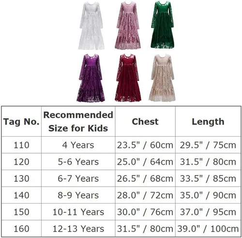 Miniatura 6 de Vestido de primera comunión con encaje blanco para niñas, boda, dama de honor, fiesta, bautizo, princesa, Aline, bohemio, rústico, baile, Blanco