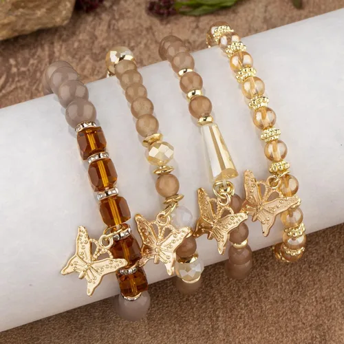 Miniatura 3 de Pingyongchang Pulseras bohemias para mujer, estilo bohemio, multicapa, con cuentas doradas, apilables, elásticas, hechas a mano, multicolor