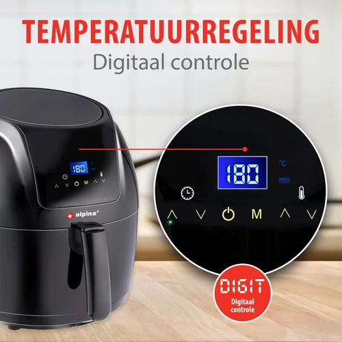 Miniatura 4 de alpina Air Fryer Oil Free Deep Fryer 5 Litre Electric Deep Fryer with Non-Stick Coating Digital Touch Screen 7-8 People