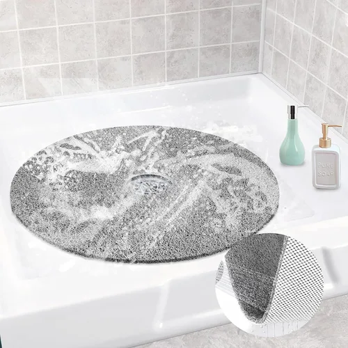 Miniatura 11 de Tapete de ducha antideslizante, redondo para ducha interior, tapete de bañera antideslizante, tapete de baño de secado rápido, tapete de lufa