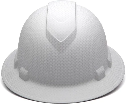 Miniatura 2 de Pyramex Ridgeline - Casco duro de ala completa con trinquete de 4 puntos, patrón de grafito blanco mate