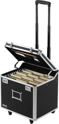 Miniatura 12 de Vaultz Caja de almacenamiento portátil de archivos con asa, 14.5 x 17.5 x 15.5 pulgadas, caja de seguridad móvil tamaño carta/legal, gabinete