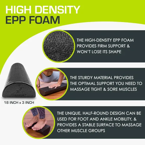 Miniatura 3 de ProsourceFit Rodillos de espuma de alta densidad largos, herramienta de masaje atlético firme de cuerpo completo para estiramiento de espalda, yoga