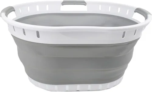 Miniatura 2 de SAMMART Cesta plegable de plástico para la ropa sucia de 25L (6.6 galones), contenedor de almacenamiento plegable y organizador, cesta que ahorra